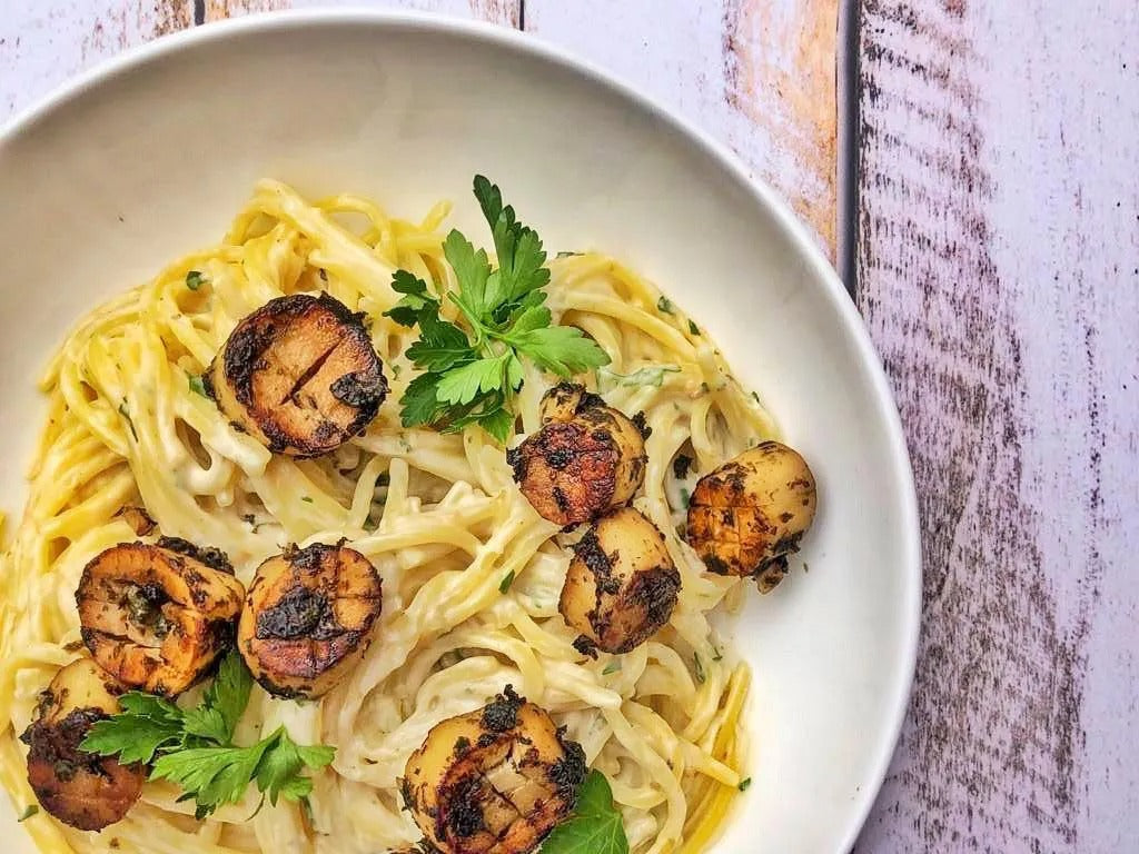 Spaghetti en Crema de Vrie y noScallops